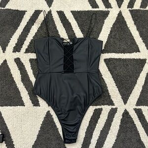 Black Leather Bodysuit